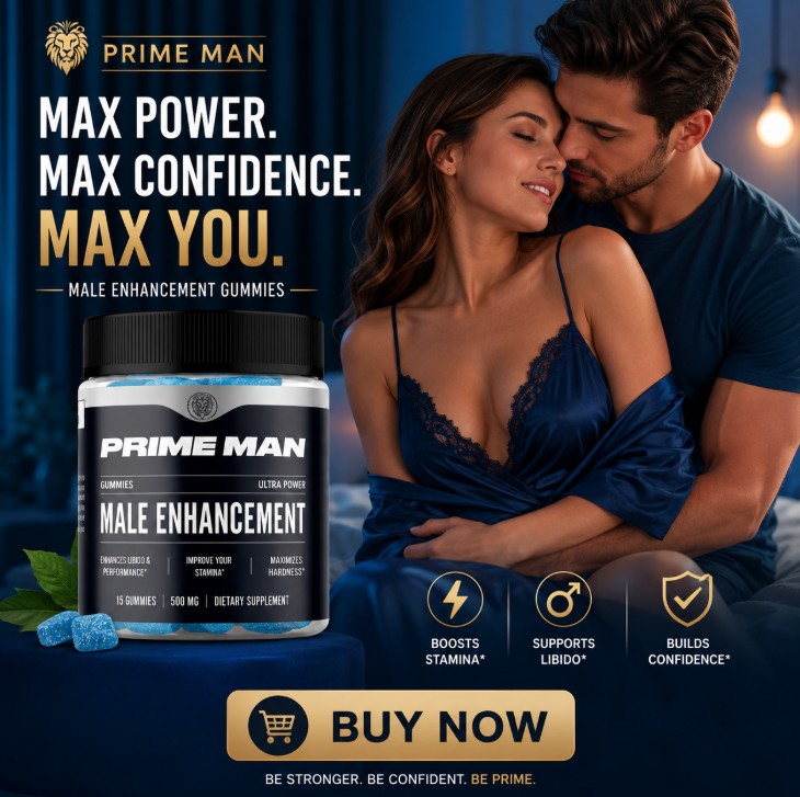 Confident couple together after using Prime Man gummies
